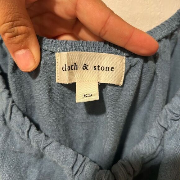 Cloth & Stone Linen Tie-Front Mini Dress | Anthropologie XS - Picture 5 of 6